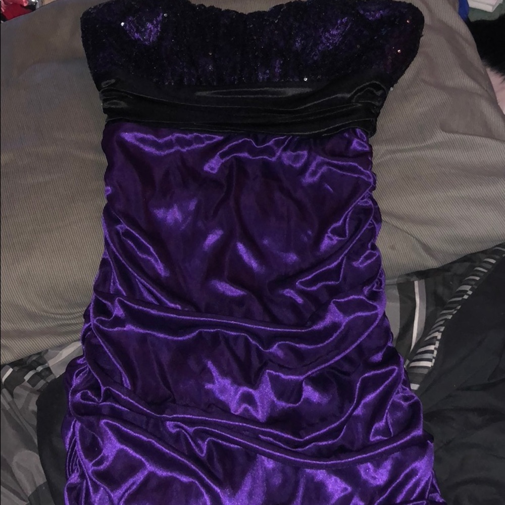 Black and purple formal dress